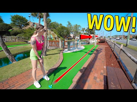 Elisha is on FIRE at this Mini Golf Course!