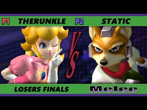 S@X 443 Losers Finals - Static (Fox) Vs. Therunkle (Peach) Smash Melee - SSBM