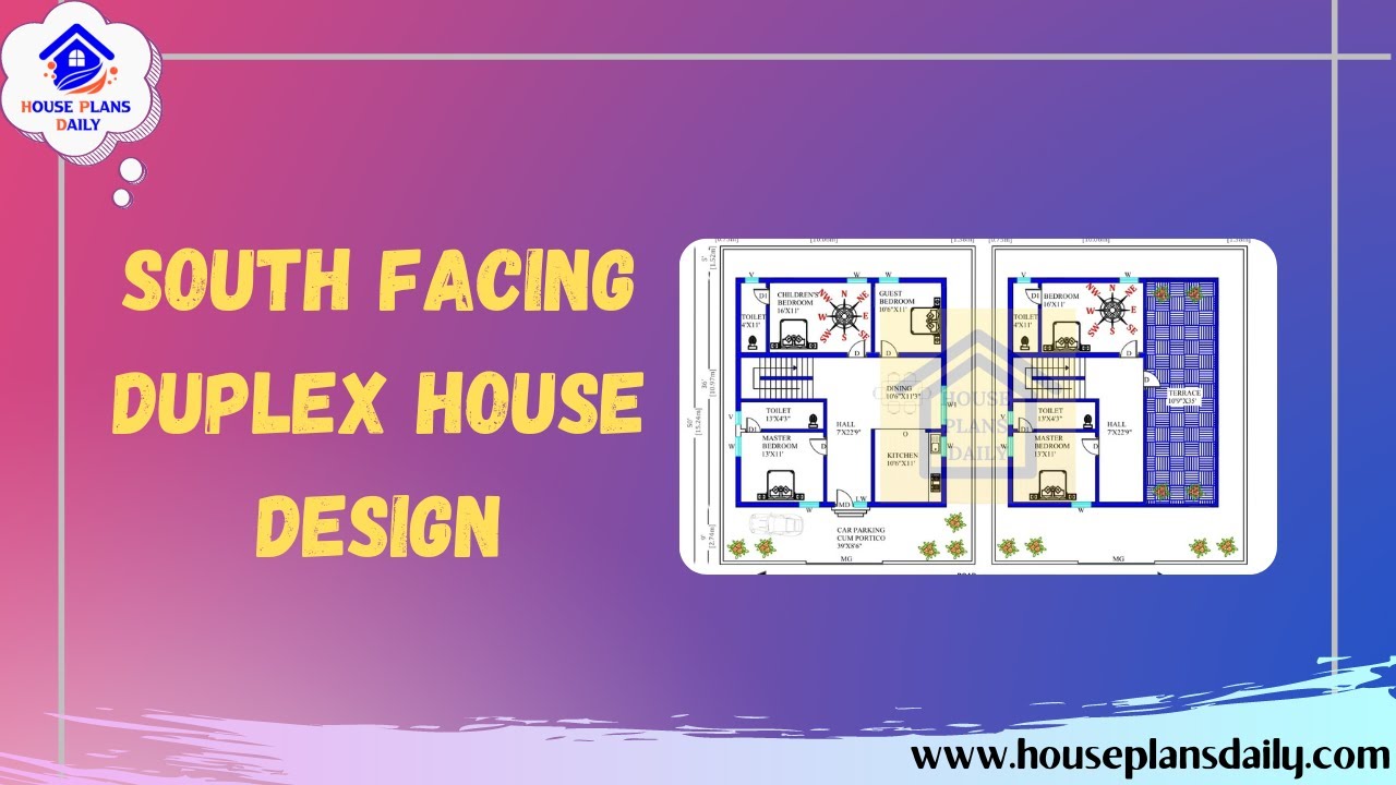 South Facing Duplex House Design |Simple Duplex House Design