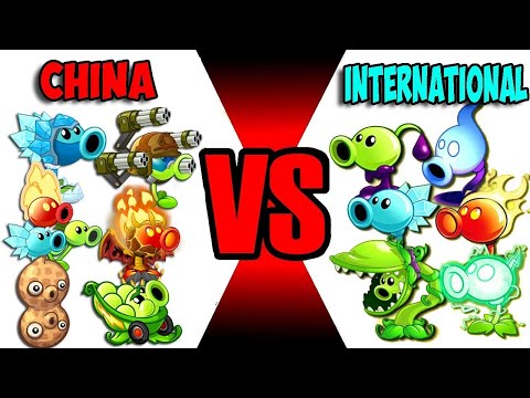 Team PEA China vs International (Power UP) - Who Will Win? - PvZ 2 Team Plant Vs Team Plant