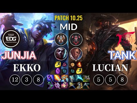 EDG JunJia Ekko vs TLN Tank Lucian Mid - KR Patch 10.25