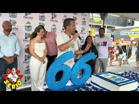 PREFEITO FELIPE BERNARDO E SEU VICE COM A PALAVRA NO ANIVERSÁRIO DE PERUÍBE 66 ANOS