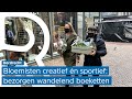 Bloemisten Angelique en Henriëtte bezorgen hun eigen bloemen te voet in Dordrecht