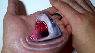 Funny  3D Trick Art - Great White Shark