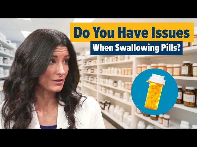 Thumbnail for video titled: Do You Have Difficulty Swallowing Pills? | Ask the Pharmacist With Dr. Shannon Yarosz