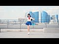Cute Asian Girl Wearing JK Japanese School Uniform Dancing On The Street