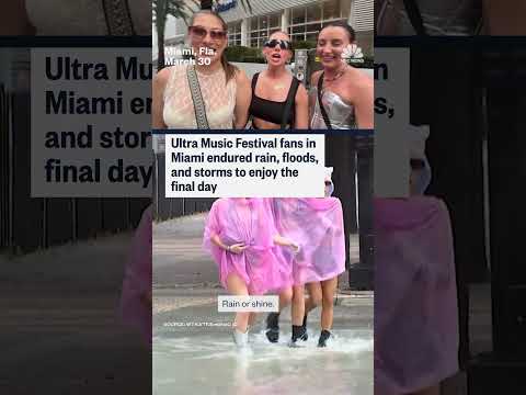 Miami festival goers keep partying despite heavy rain