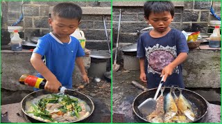 Rural Life smart boy Cooking food 해물의 That make you Satisfying