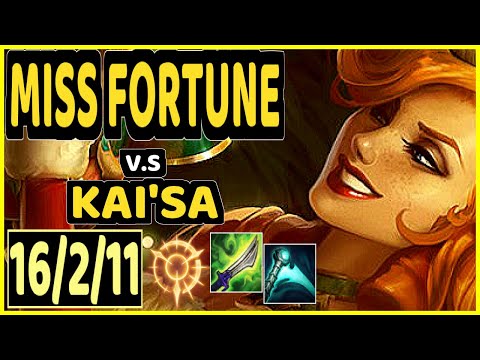 WOOLITE (MISS FORTUNE) vs KAI'SA - 16/2/11 KDA BOTTOM ADC CHALLENGER GAMEPLAY - EUW