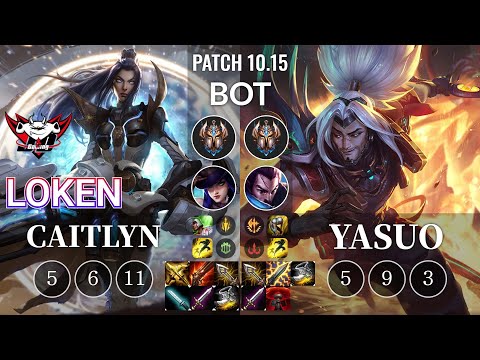 JDG LokeN Caitlyn vs Yasuo Bot - KR Patch 10.15