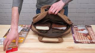 Сумка текстильна для ноутбука на два відділення 20178 Vintage коричневий