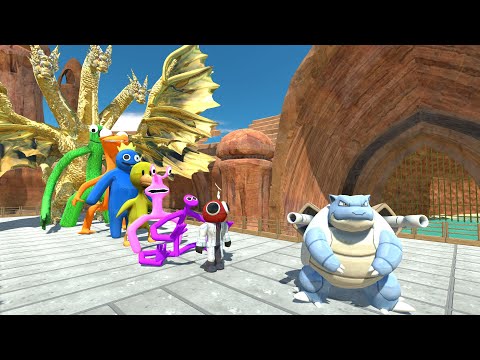 Blastoise vs Rainbow Friends AT FLOODED ARENA DEATH RUN - Animal Revolt Battle Simulator