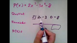 Using the remainder theorem to evaluate a polynomial