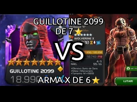 Guillotine 2099 (7⭐R1) solando Arma X (6⭐R4) - Com nó de bofetada contínua