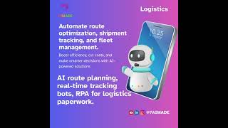 Automate route optimization, shipment tracking, and fleet management.