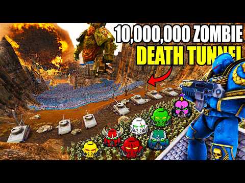 Can All SPACE MARINE Legions Hold DEATH TUNNEL vs 10,000,000 Zombie Army?! - UEBS 2: Warhammer 40k
