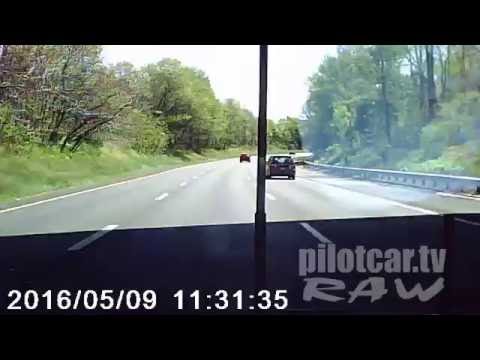 pilotcar.tv™ - RAW Pole car gets clipped and crashes "Terry's up in the woods!""