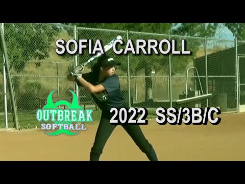 2022 Sofia Carroll Shortstop, Third Base and Catcher Softball Skills Video - Outbreak