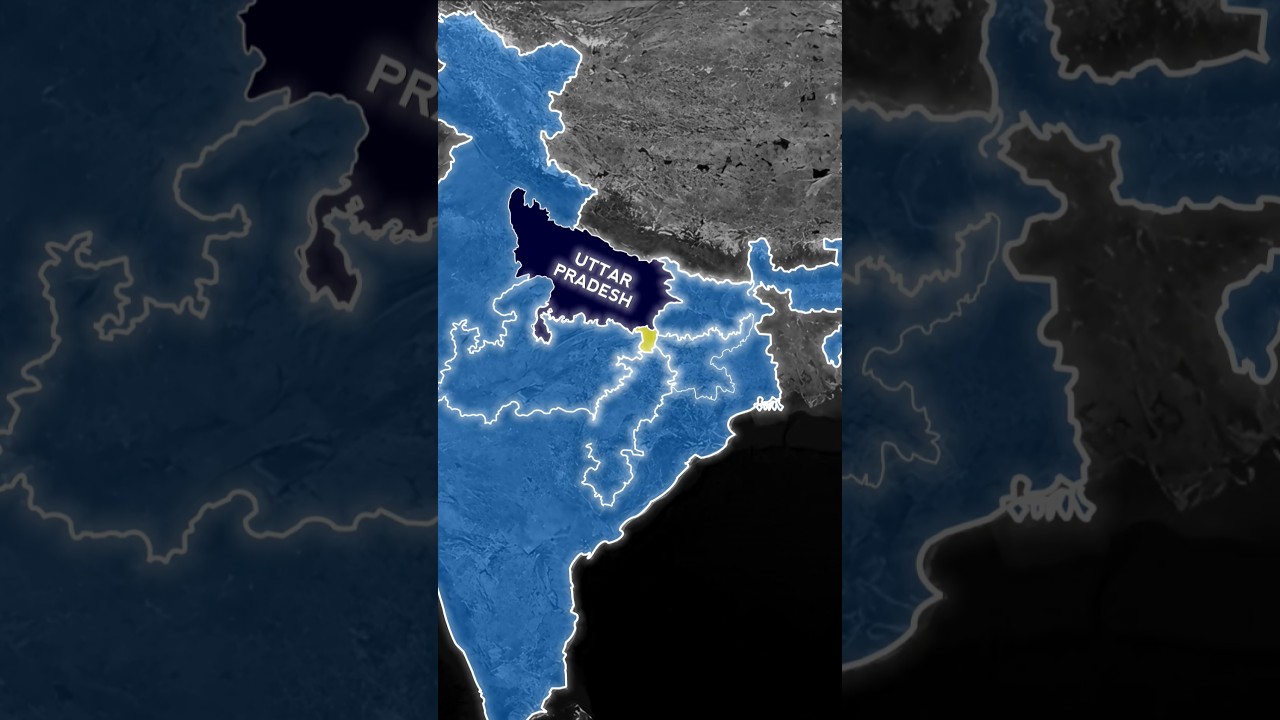 The Only District in UP That Touches 4 States #geography #mapping #mapanimation #indiangeography