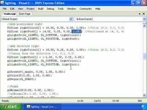 OpenGL Tutorial #4: Lighting, Part 1 of 2