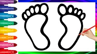 Maa Laxmi footprint drawing | How to draw laxmi mata for Kids and Toddlers