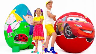 McQueen VS Ben and Holly's Little Kingdom Яйцо с игрушками / Giant toy egg