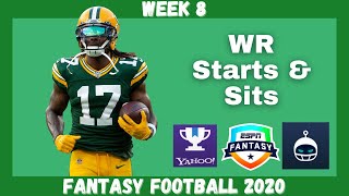 Fantasy Football 2020 | Week 8 WR Starts & Sits Every Matchup