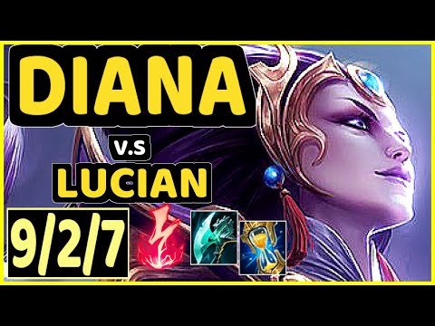 DIANA vs LUCIAN - 9/2/7 KDA MID CHALLENGER GAMEPLAY - EUW