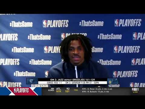 Ja Morant Postgame Interview - Game 2 - Grizzlies vs Jazz | 2021 NBA Playoffs