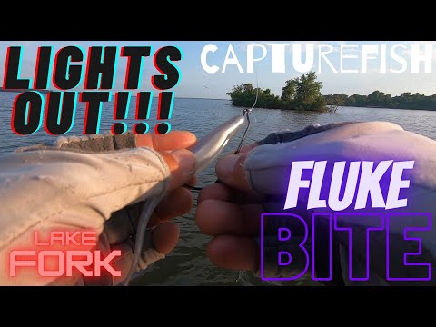 Lights Out Fluke bite on Lake Fork