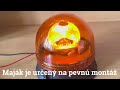 Maják oranžový 12V/24V - halogénový ECE R65/R10 na pevnú montáž (140x130mm) - Video Youtube