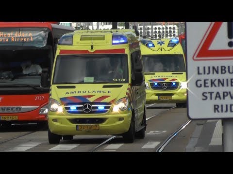 A1, C Miesen Ambulance 13-178 Amstelveen & Otaris Ambulance 13-175 Amstelveen naar het AUMC VUmc