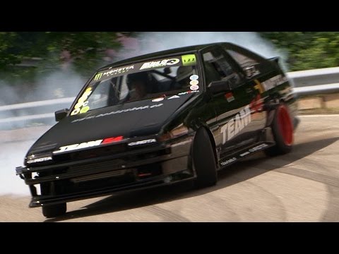 Insane Drifts Toyota Corolla AE86 Swiss Hillclimb amazing multi-view Onboard from Swen Burkhard