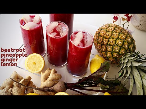 Refreshing Immune boosting Beetroot Pineapple, Ginger and Lemon juice. Enjoy!