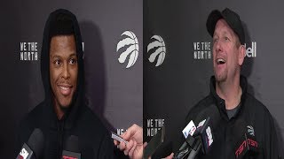 RAPTORS VS WARRIORS PRE-GAME SHOOTAROUND INTERVIEW - KYLE LOWRY & NICK NURSE - 29.11.2018