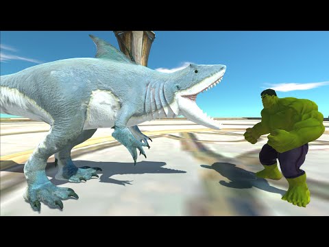 Lavaboy And Hulk vs Shark King And Aquaman - Animal Revolt Battle Simulator