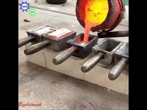 Cast aluminum ingots from cans of water
