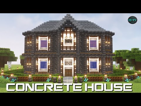 Building A CONCRETE HOUSE In Minecraft - TUTORIAL