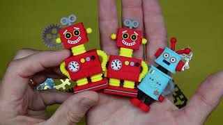 11 Pieces Robot and Gears Birthday Cake Topper Set