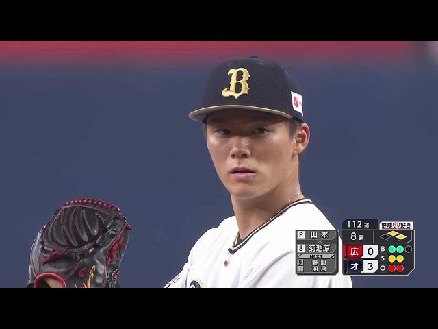 【8回表】バファローズ・山本 得点圏に走者を背負うも今日15個目の三振で切り抜ける!!  2021/6/11 B-C