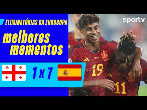 Gols e lances de Geórgia x Espanha