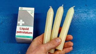 I didn't believe it myself! Mix Paraffin candles and Liquid petrolatum Brilliant idea
