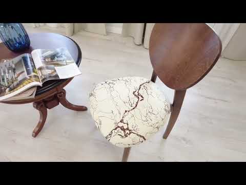Обеденный стул Diamante, мягкое сидение бук, 42х42х85, коричневый/ткань Крекс Айвори арт.20081 в Перми - видео 10