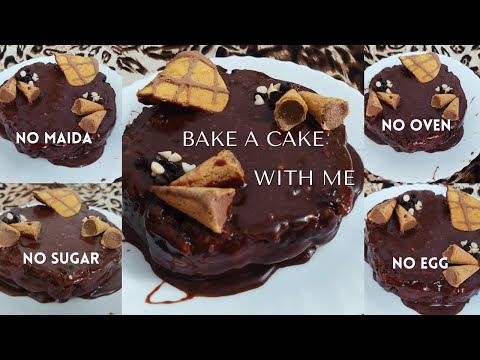 No Oven, No Maida, No Egg, No Sugar Chocolate Cake 🍫 | Healthy & Easy Chocolate Cake Recipe