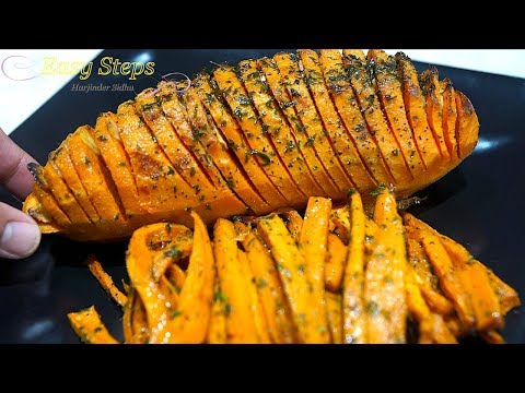 Oven Baked Garlic Flavored Sweet Potatoes Fries