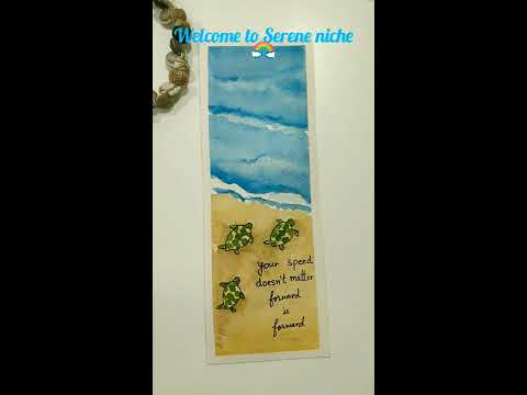 Watercolor painting #bookmark ideas#sea and turtle#easy and cool#step by step #tutorial