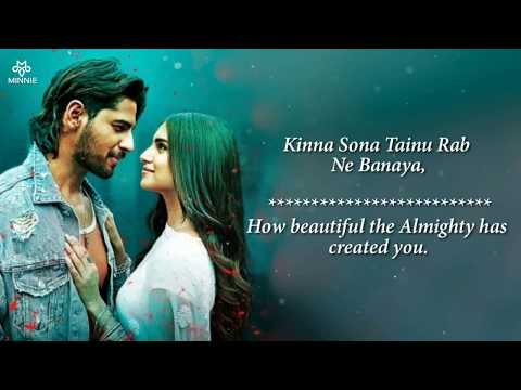 Kinna Sona - Lyrics With English Translation - Jubin Nautiyal | Dhvani Bhanushali | Marjaavan