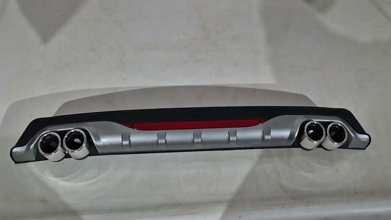 Универсальный Задний Диффузор DPT AMG Style V-2 (ABS) (Серый+Черный Глянец) Video 1