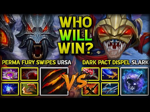 WHO WILL WIN? PERMA FURY SWPIES CARRY URSA VS. DARK PACT DISPEL CARRY SLARK | 7.39d DotA 2
