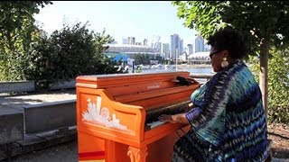 Outdoor pianos for the Vancouver summer: Dawn Pemberton with a love song for you